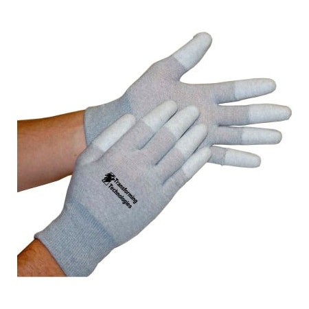 Transforming Technologies ESD Inspection Gloves, Finger Tip Coated, 2X-Large, 12 Pairs/Pack
